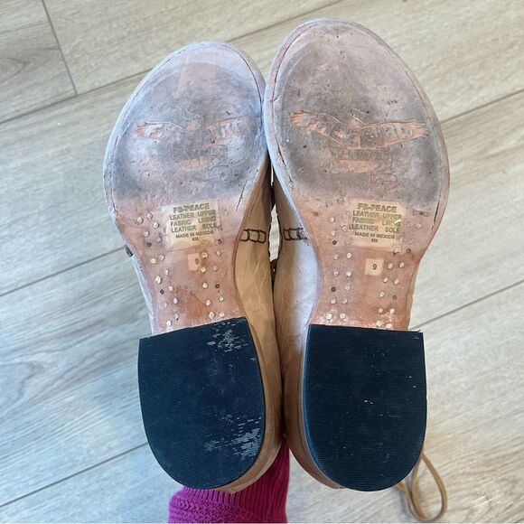 Freebird by Steven Peace Shoe Sandal Lace Up Leather Natural Women’s Size 9 - Picture 8 of 10